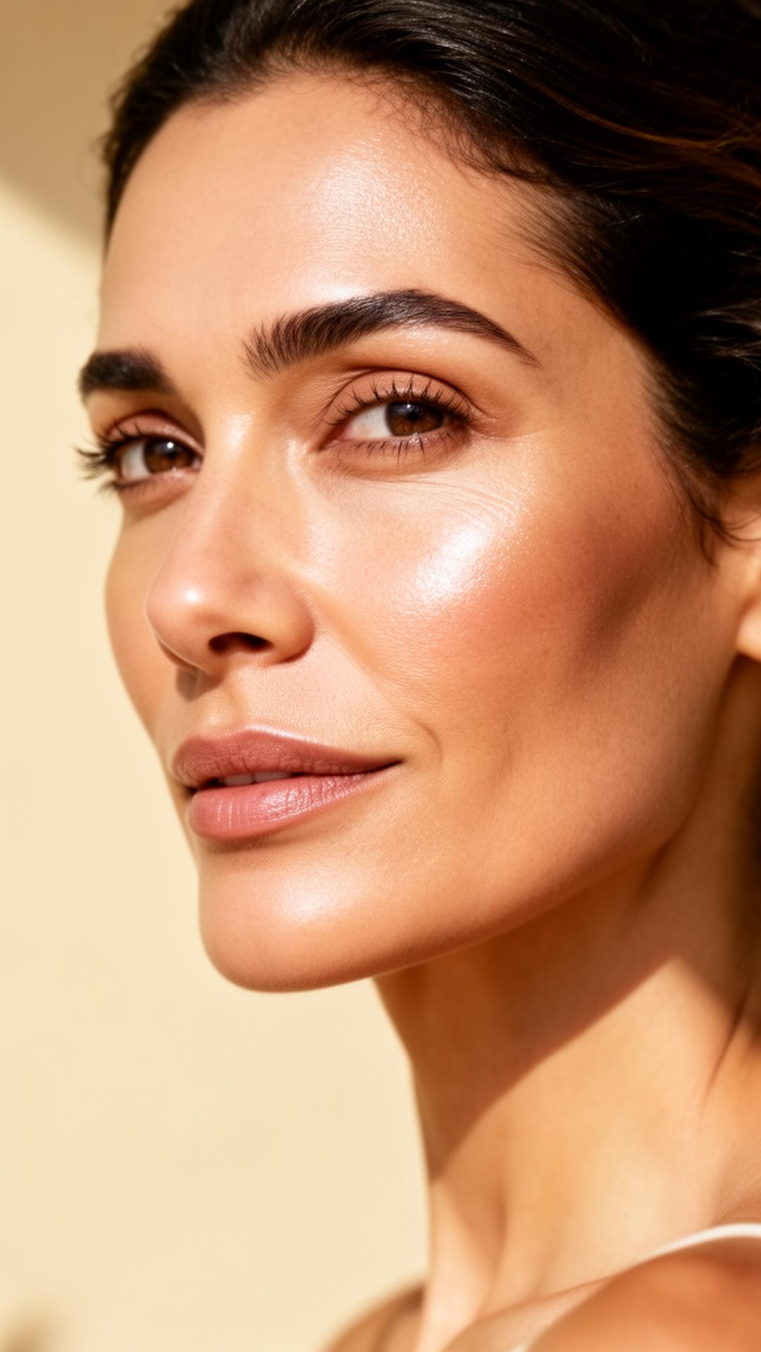 Mulher com pele luminosa e natural após tratamento iPRF Face